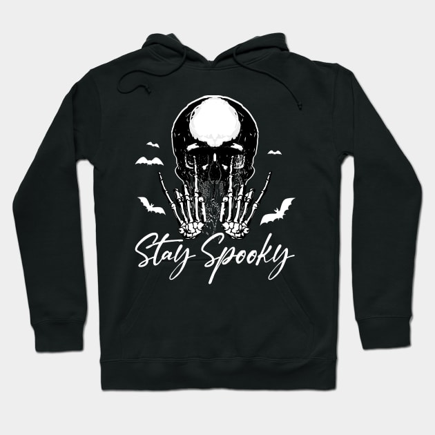 Stay Spooky Skull Halloween Hoodie by nikalassjanovic